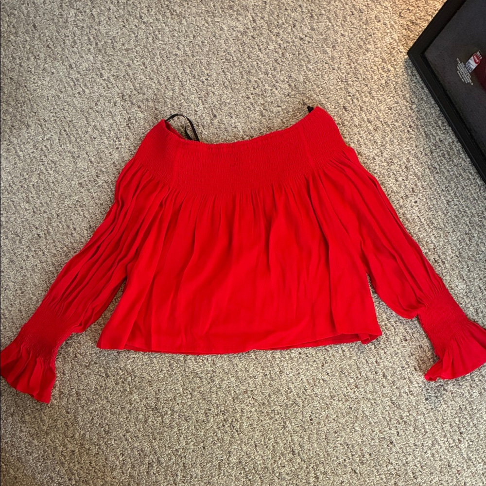 Forever 21 Red Off-Shoulder Top